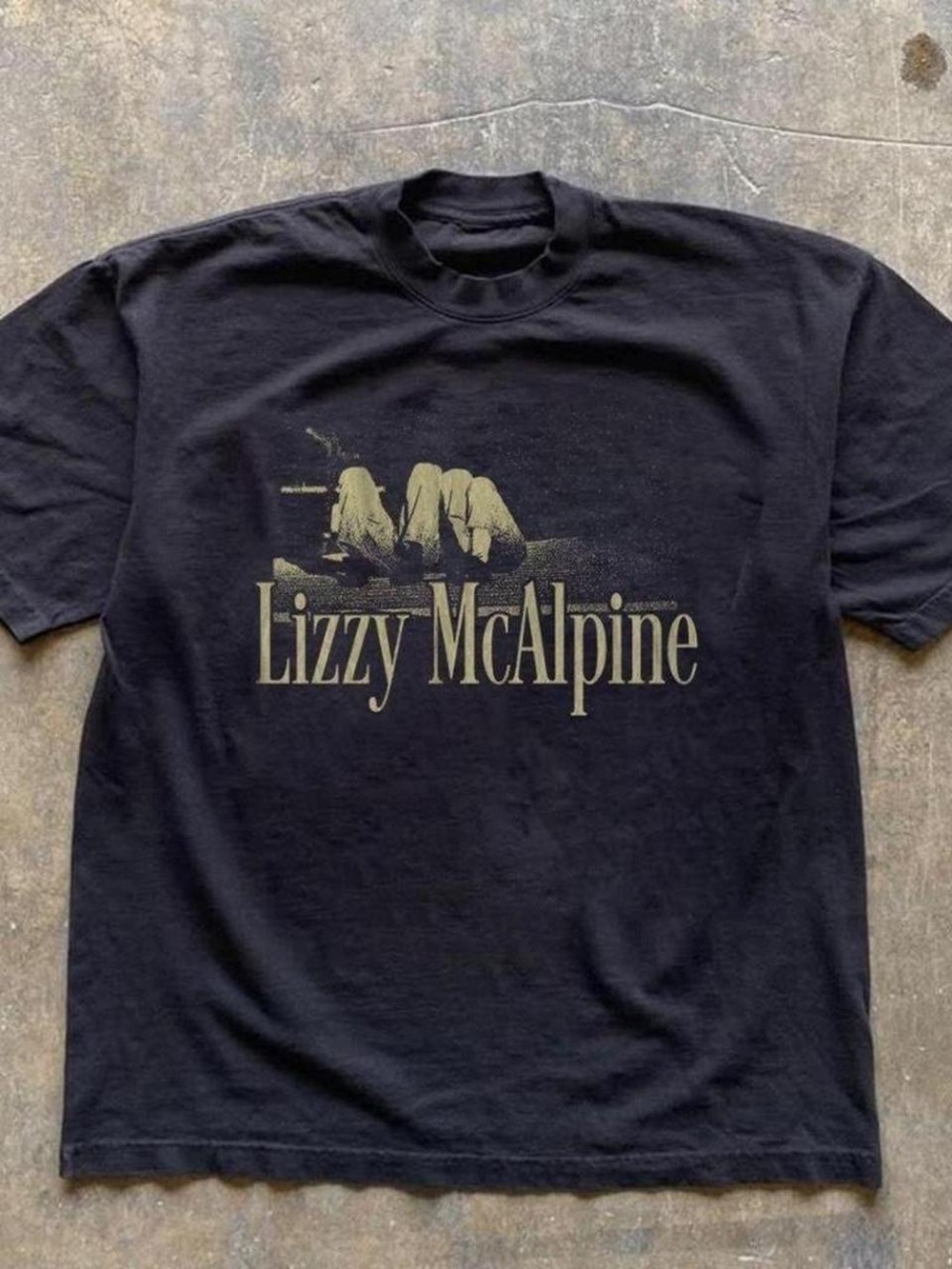 Gildan Black Tee with Gold Lizzy McAlpine Graphic